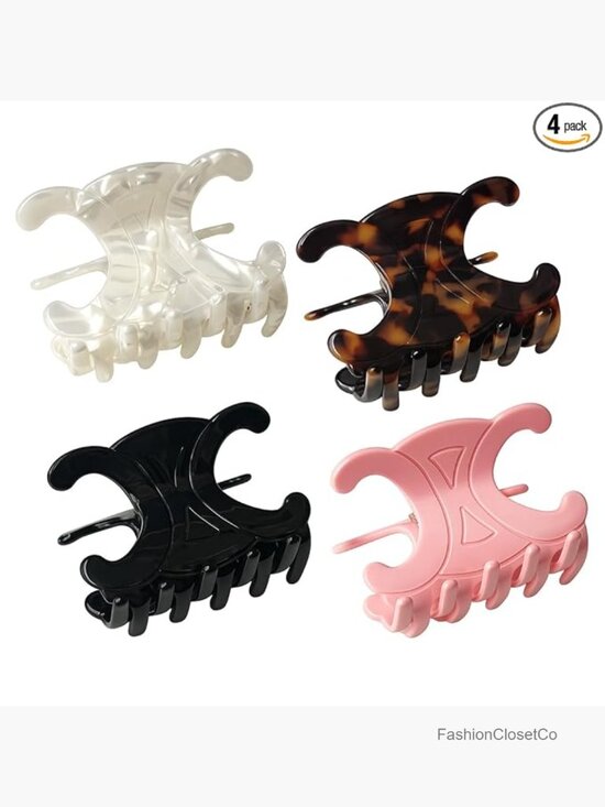 4 Pack Acetate Butterfly Claw Hair Clips, Medium Strong Hold for Thick Hair main image 4